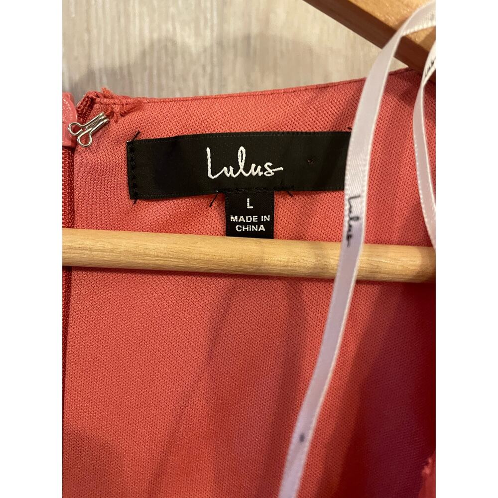 Lulus - Mauve Swiss Dot Ruffled Wrap Midi Dress /… - image 5